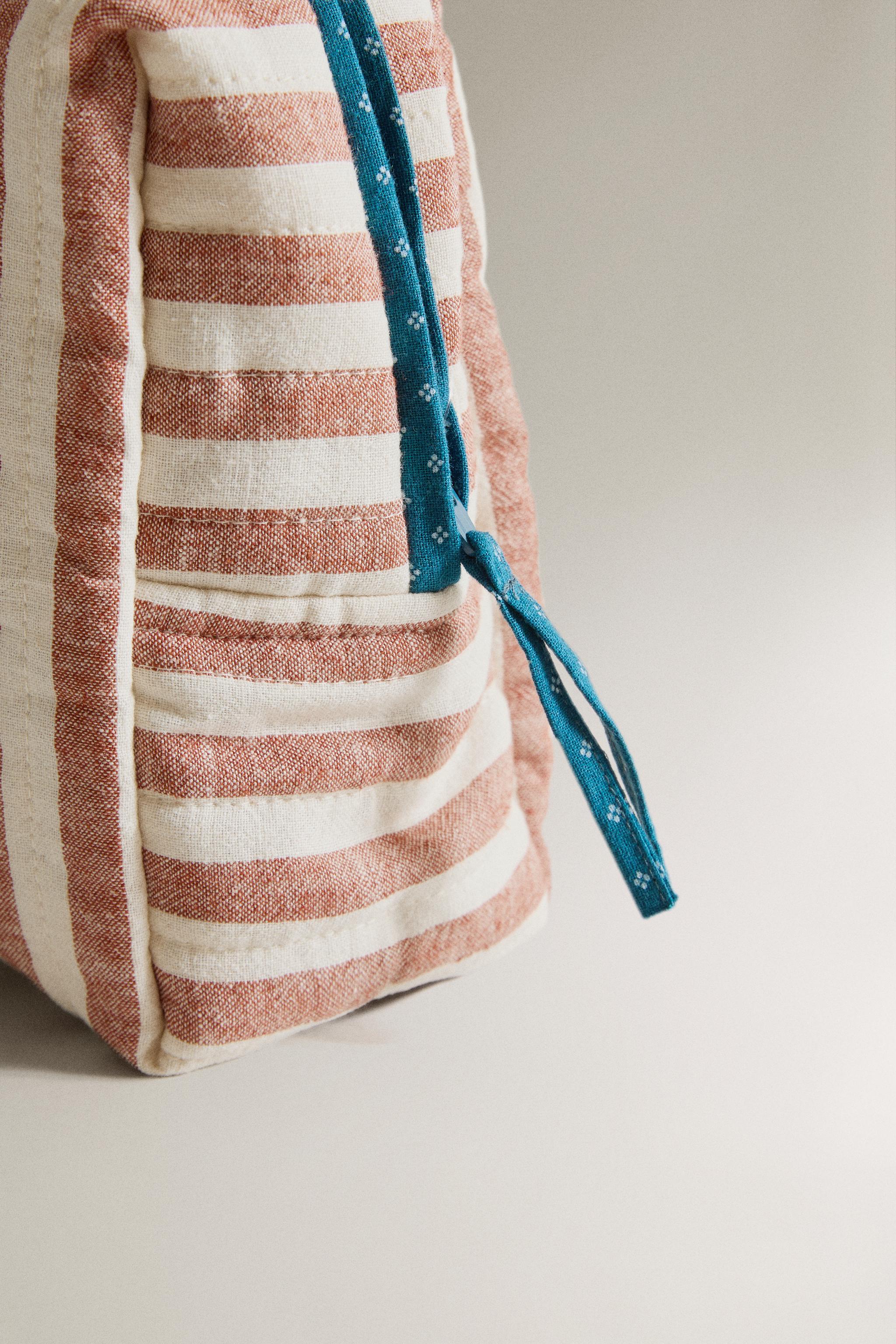 TROUSSE DE TOILETTE ENFANT LIN ET COTON RAYURES